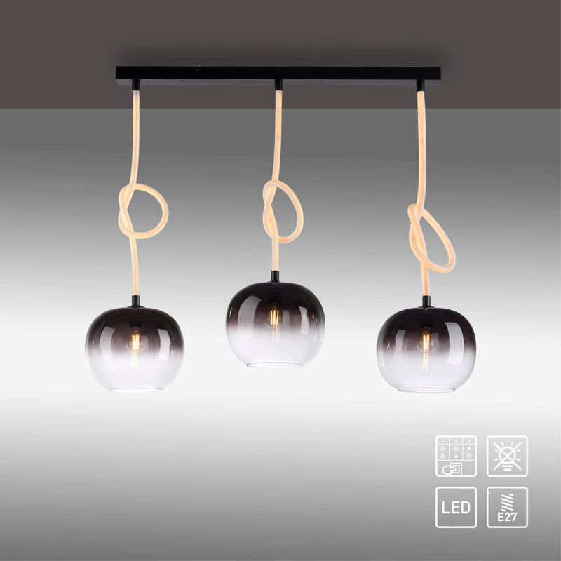 Lustra Paul Neuhaus LUMA 3xE27/LED Negru