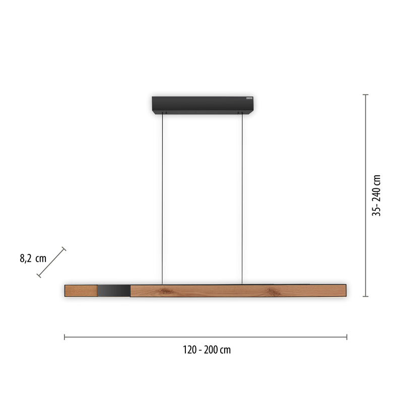 Lustra Paul Neuhaus PURE MOTO-RISE 3xLED Lemn Natural
