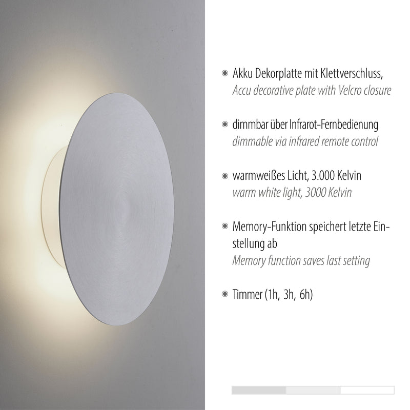 Aplica Paul Neuhaus AKKU-PUNTUA LED Aluminiu