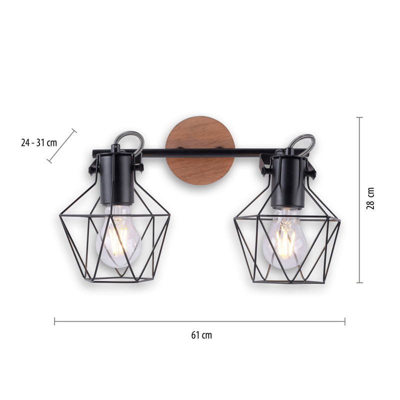 Plafoniera Paul Neuhaus JARO 2xE27 Negru