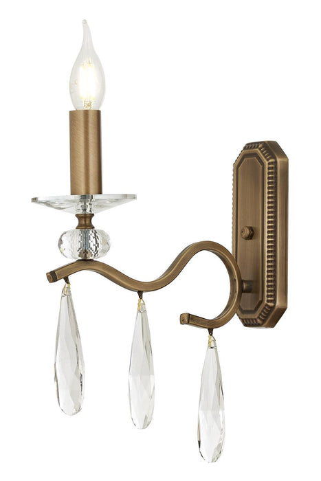 Aplică Avonni AP-1902-1E, finisaj antichizat, , 1xE14, metal și cristal, design vintage elegant