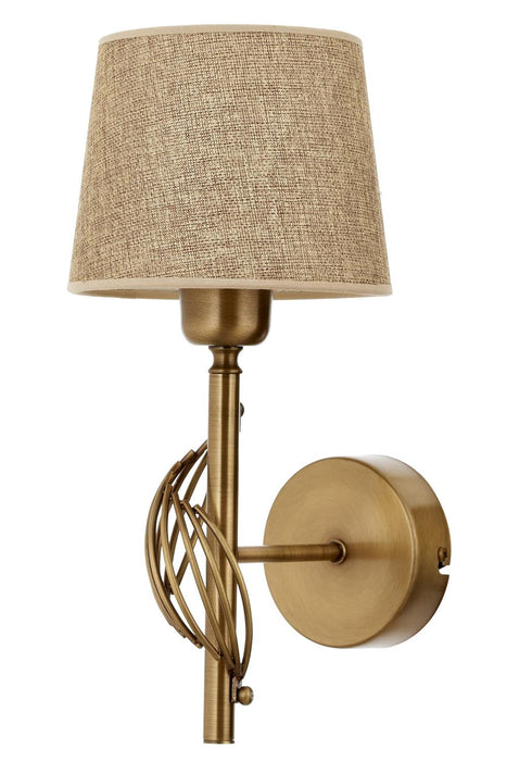 Aplică Avonni AP-9133-1E, finisaj antichizat, , 1xE27, metal și textil, design vintage elegant