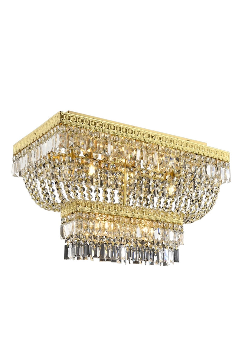 Plafoniera stil clasic, din metal, culoare galben