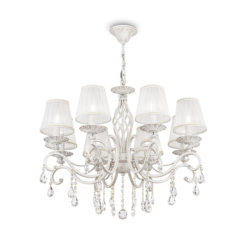 Lustra Living Maytoni Classic Grace Alb/Auriu, 8XE14