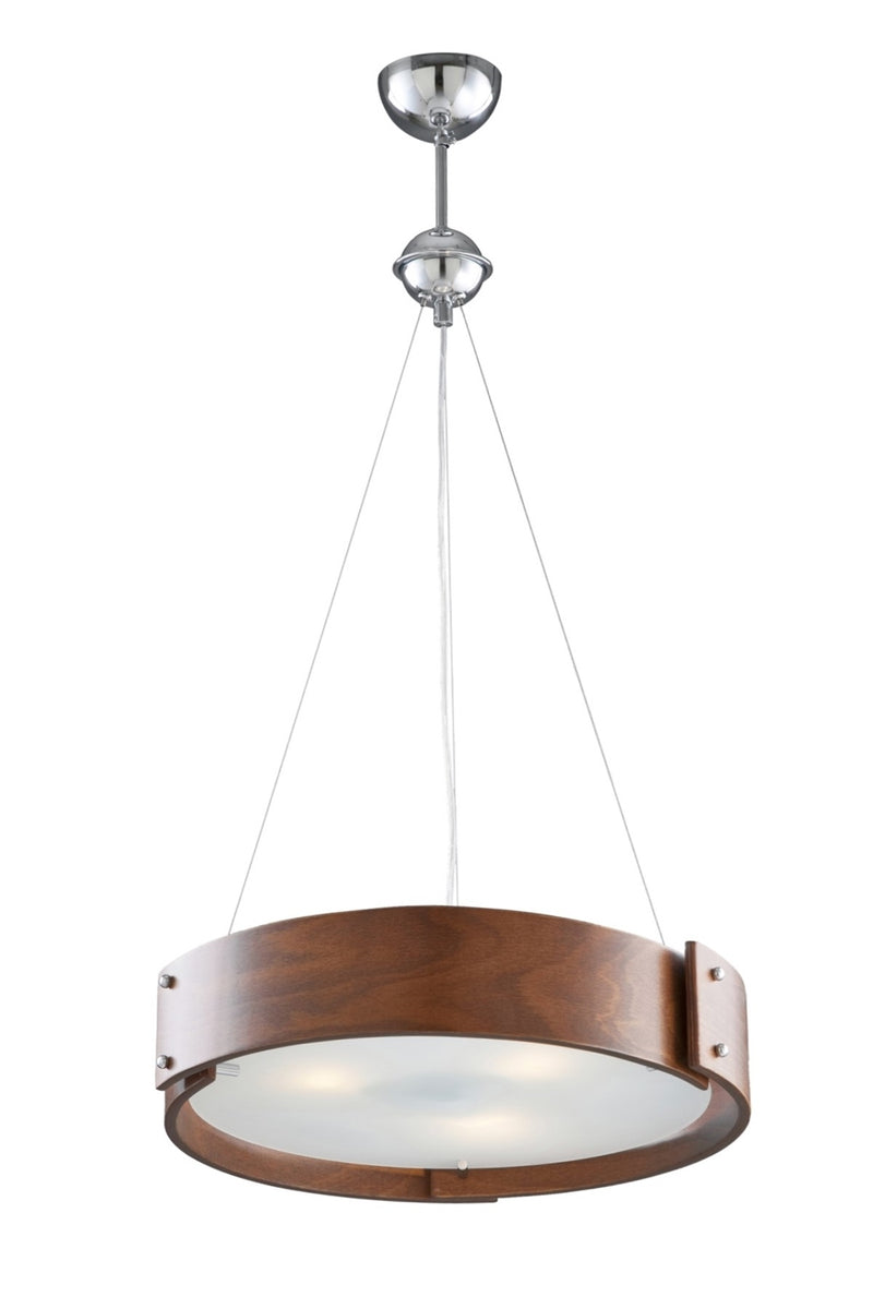 Lustra stil modern, din lemn, culoare maro