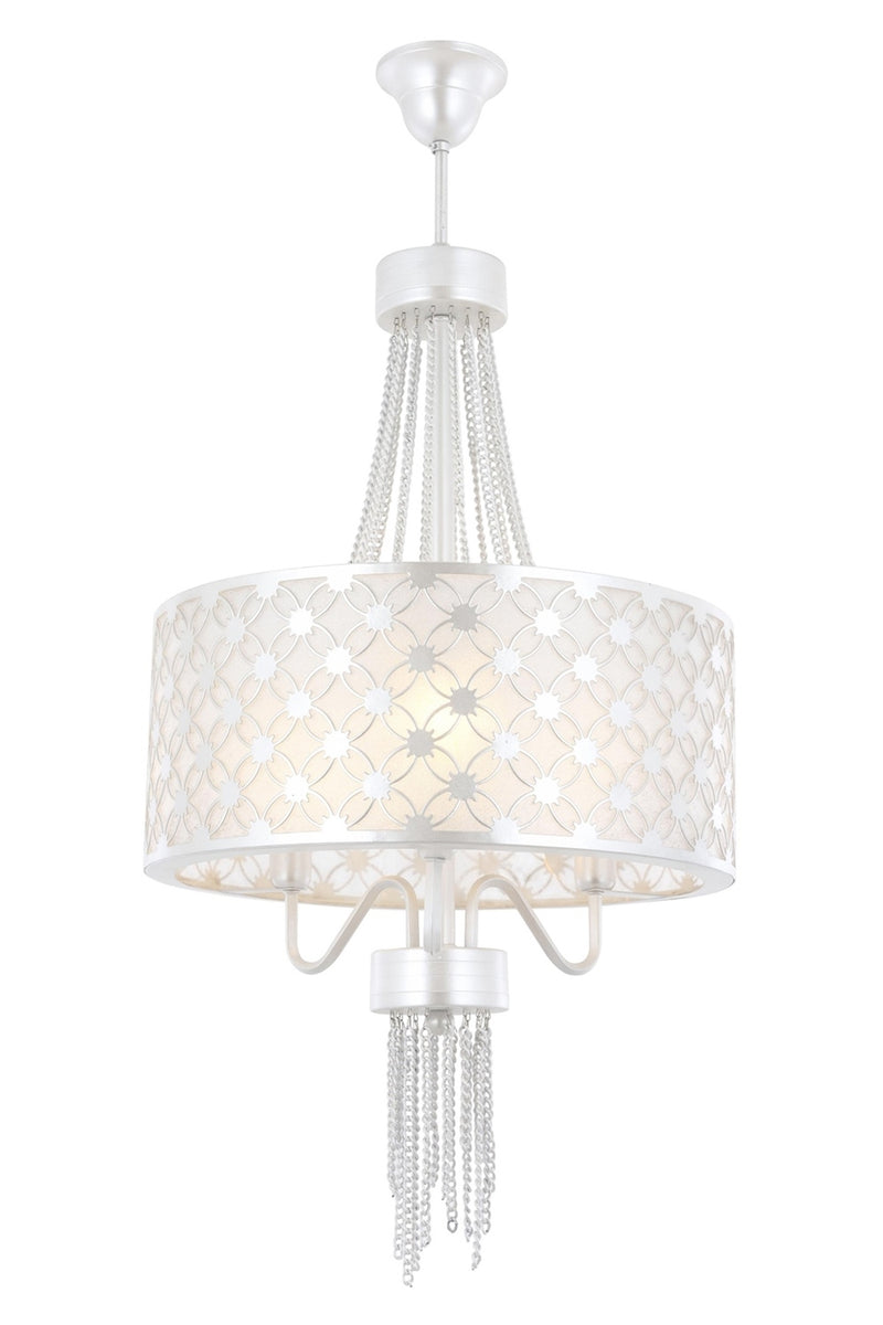Lustra stil modern, din metal, culoare perlali alb
