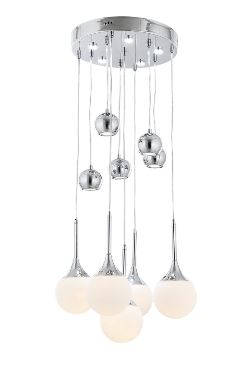 Lustra stil modern, din metal, culoare crom