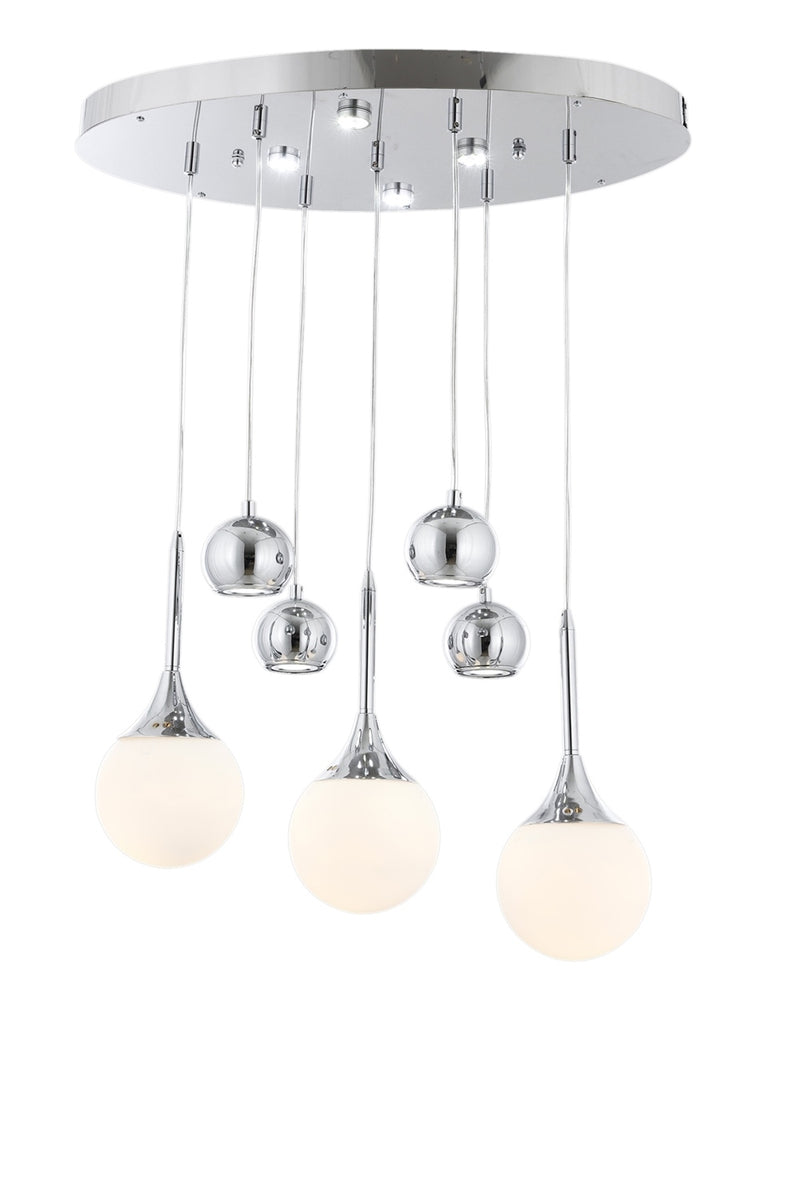 Lustra stil modern, din metal, culoare crom