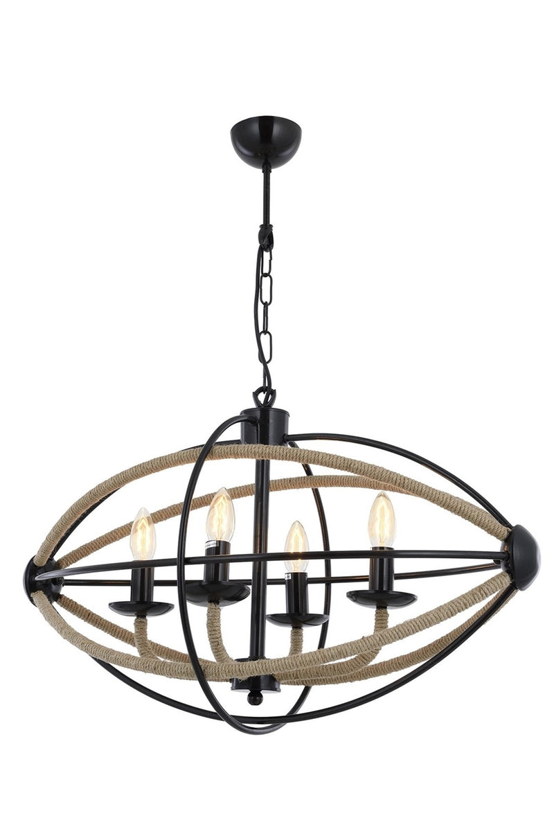 Lustra stil modern, din metal, culoare negru