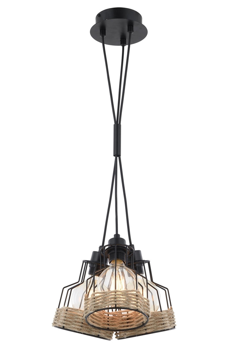 Lustra stil modern, din metal, culoare negru