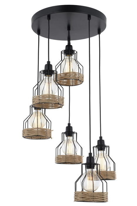 Lustra stil modern, din metal, culoare negru – AV-1584-6T-BSY