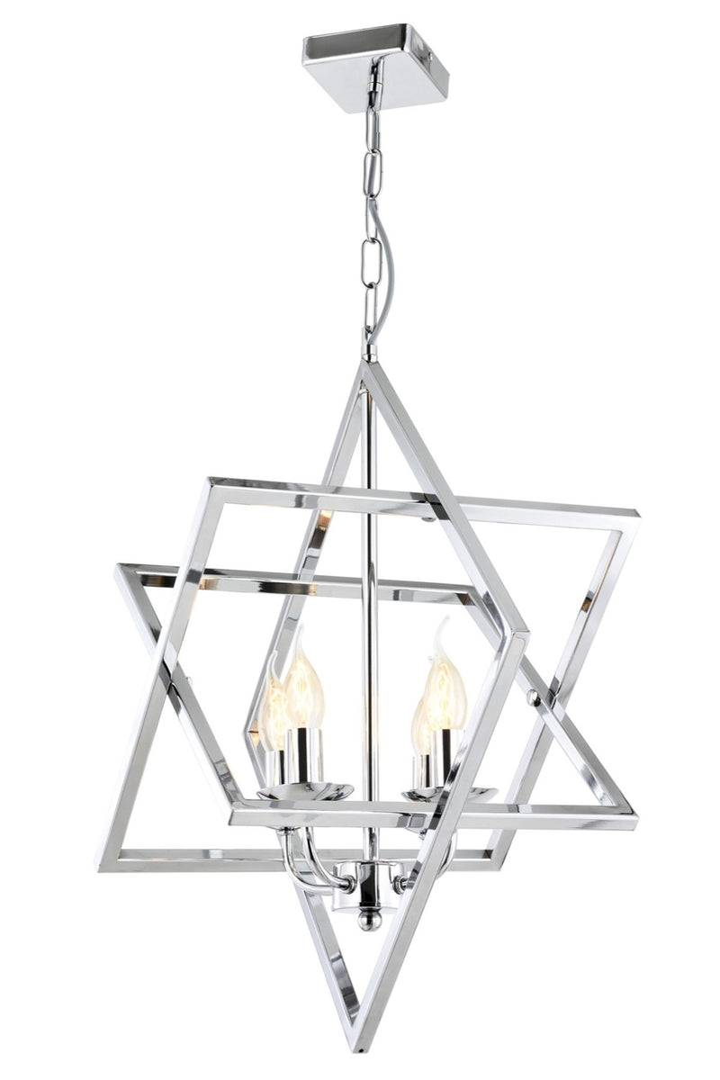 Lustra stil modern, din metal, culoare crom