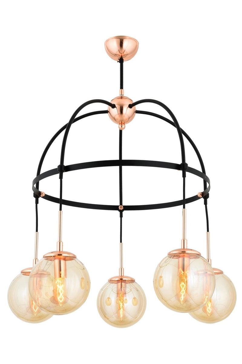 Lustra stil modern, din metal, culoare negru
