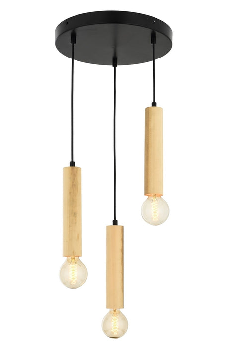 Lustra stil modern, din lemn, culoare nichel – AV-1651-3NT