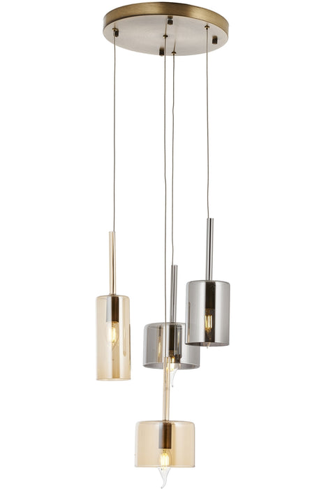 Lustră Avonni AV-1675-4ET-BF, finisaj antichizat, Ø35 cm, 4xE14, metal și sticlă, design vintage elegant