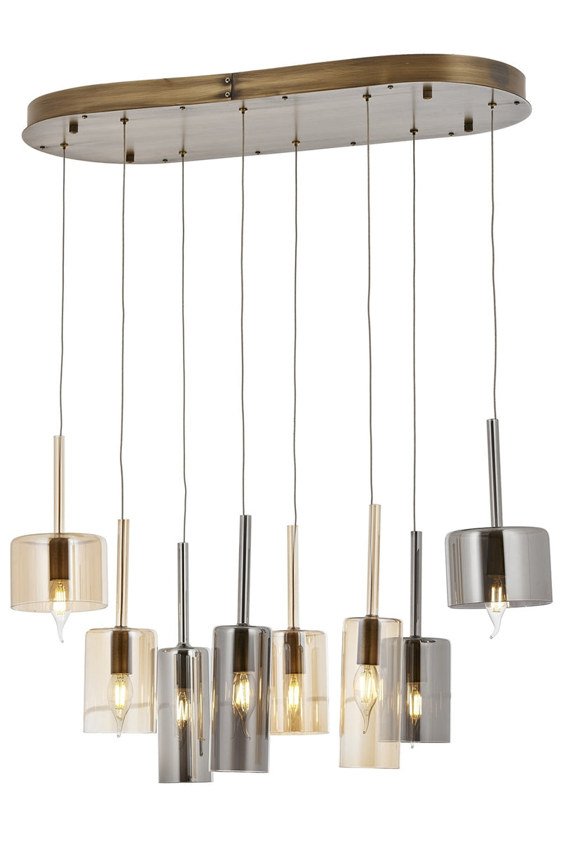 Lustră Avonni AV-1675-E-ELLIPSE-BF, finisaj antichizat, , 8xE14, metal și sticlă, design vintage elegant
