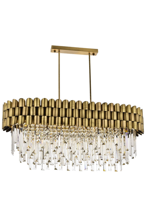 Lustră Avonni AV-1727-ELLIPSE, finisaj antichizat, , 7xE27, metal și cristal și sticlă, design vintage elegant