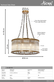 Lustra moderna Avonni Antic, 8XE27, AV-1866-E65 - AsiHome