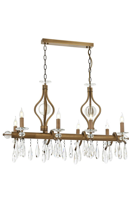 Lustră Avonni AV-1902-8EY, vopsea antichizată, , 8xE14, metal și sticlă, design vintage elegant