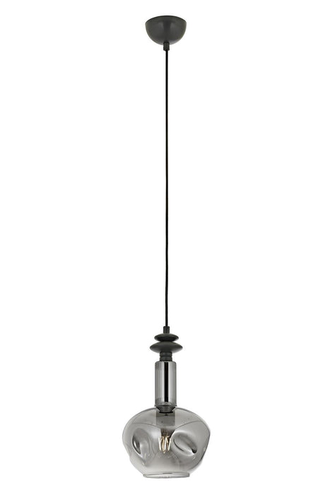 Lustră Avonni AV-1912-1GR, finisaj negru, Ø20 cm, 1xE27, metal și sticlă, design vintage elegant