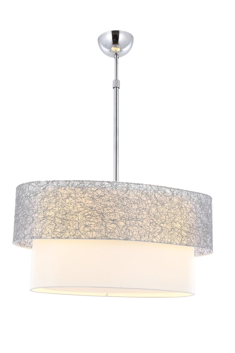 Lustra stil modern, din metal, culoare gri/crem