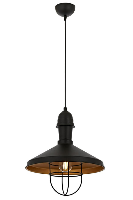 Lustră Avonni AV-4106-M25-BSY, vopsea neagră, Ø33 cm, 1xE27, metal, design vintage elegant