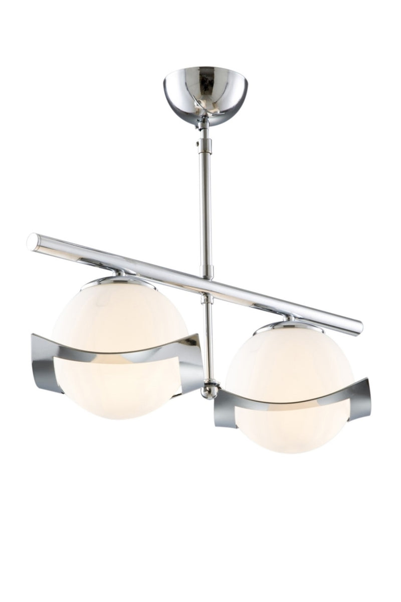 Lustra stil modern, din metal, culoare crom