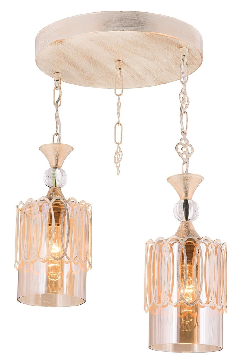 Lustra stil modern, din metal, culoare crem fier forjat