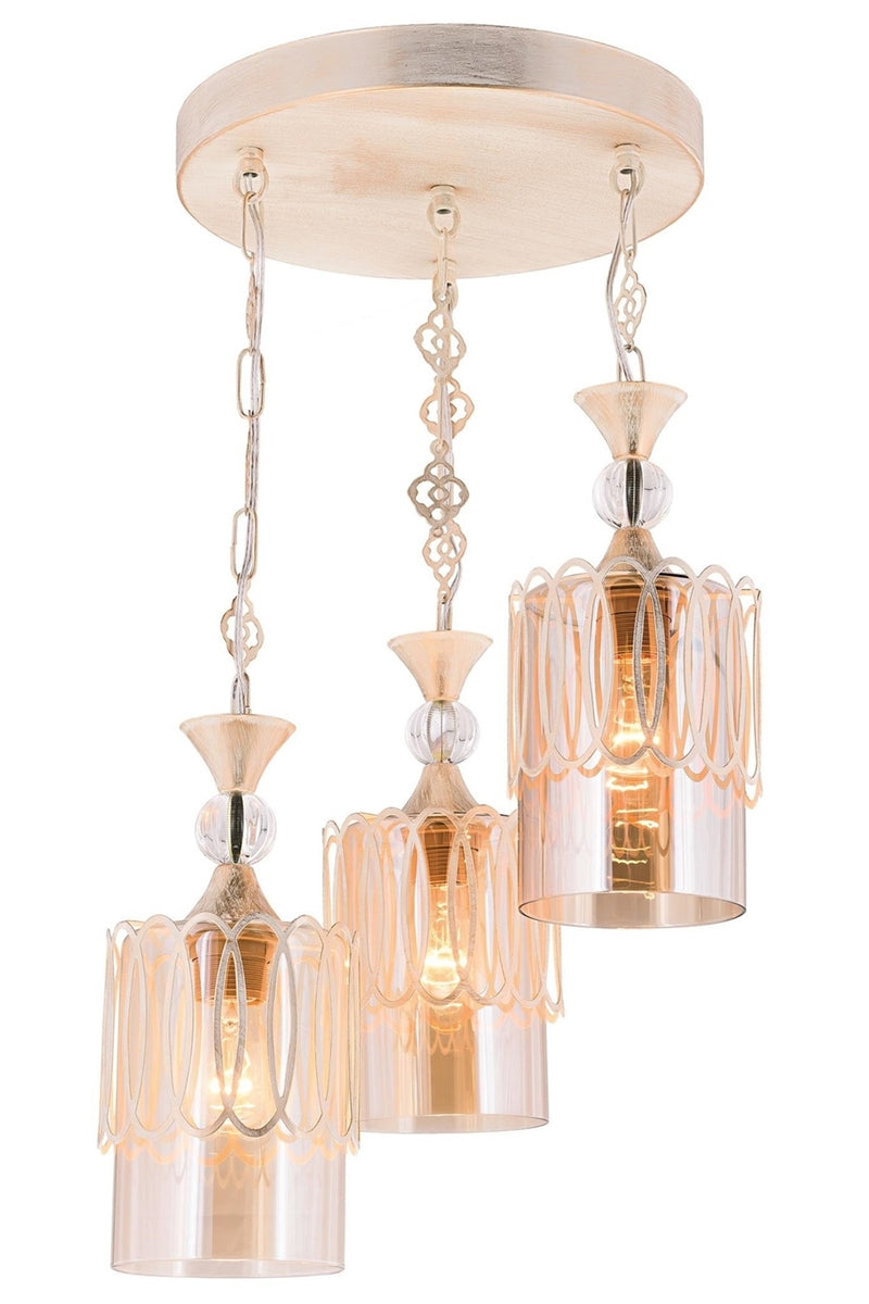 Lustra stil modern, din metal, culoare crem fier forjat