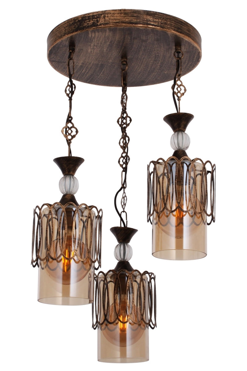 Lustra stil modern, din metal, culoare antiq