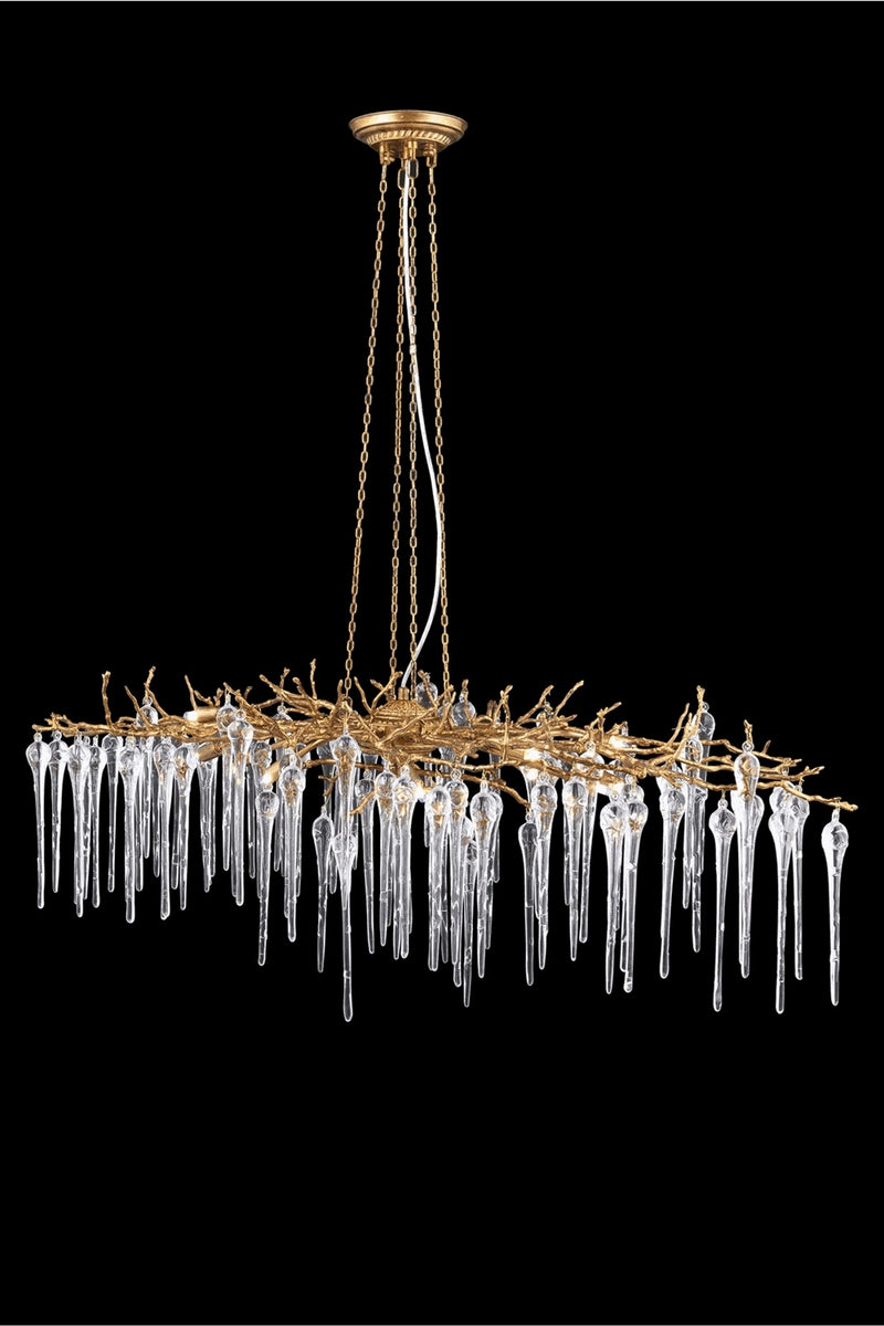 Lustra stil modern, din metal, culoare galben