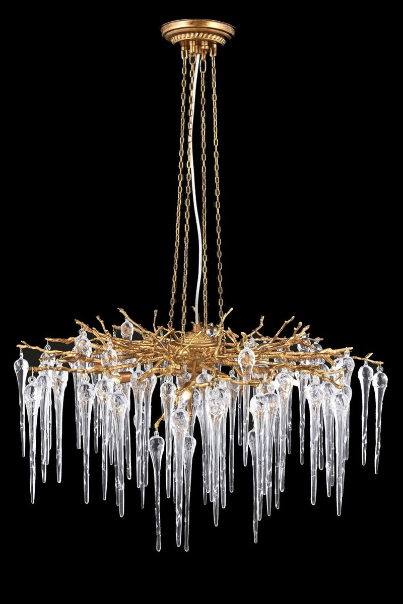 Lustra stil modern, din metal, culoare galben