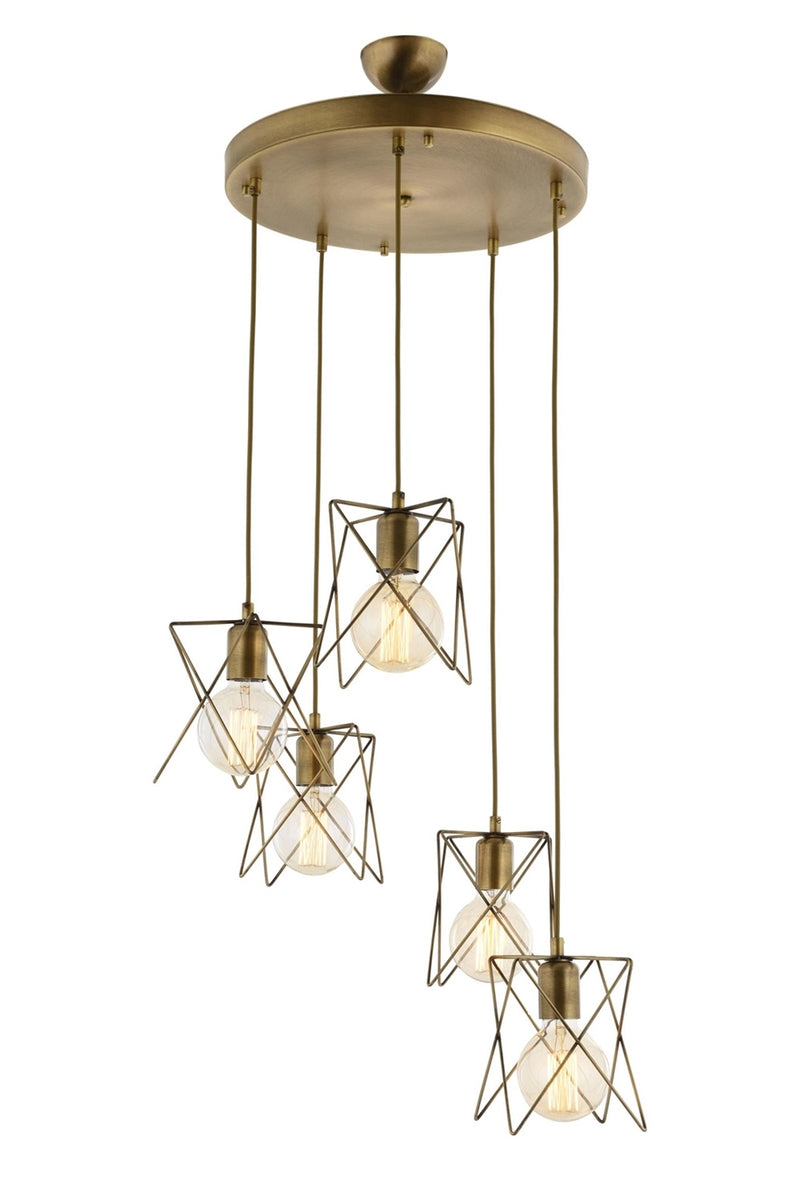 Lustra stil modern, din metal, culoare antiq