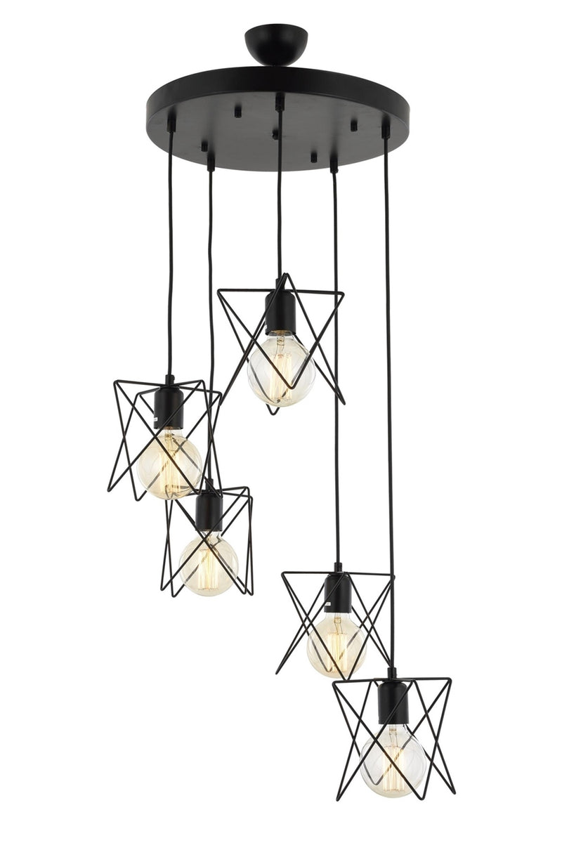 Lustra stil modern, din metal, culoare negru