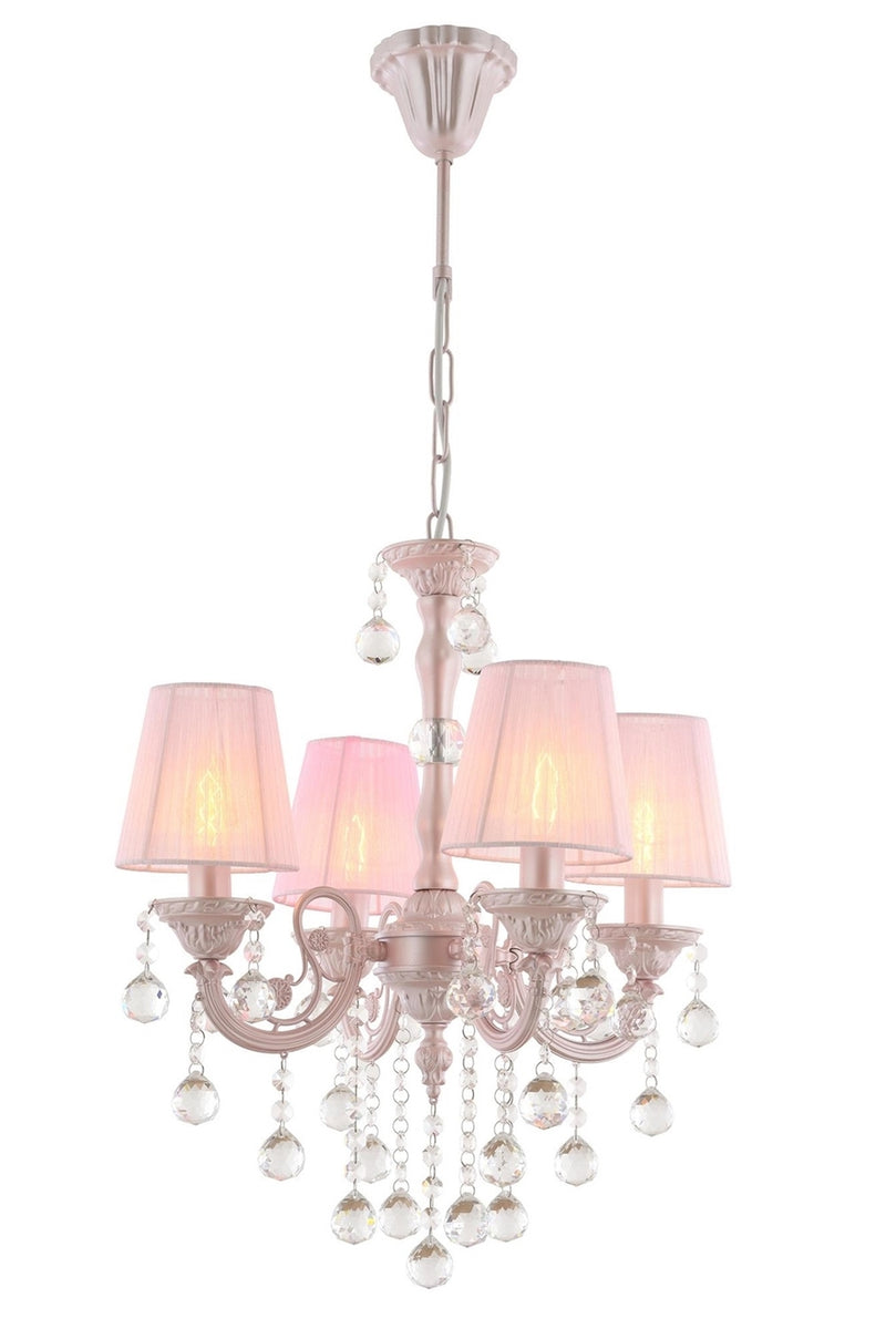 Lustra stil clasic, din metal, culoare roz