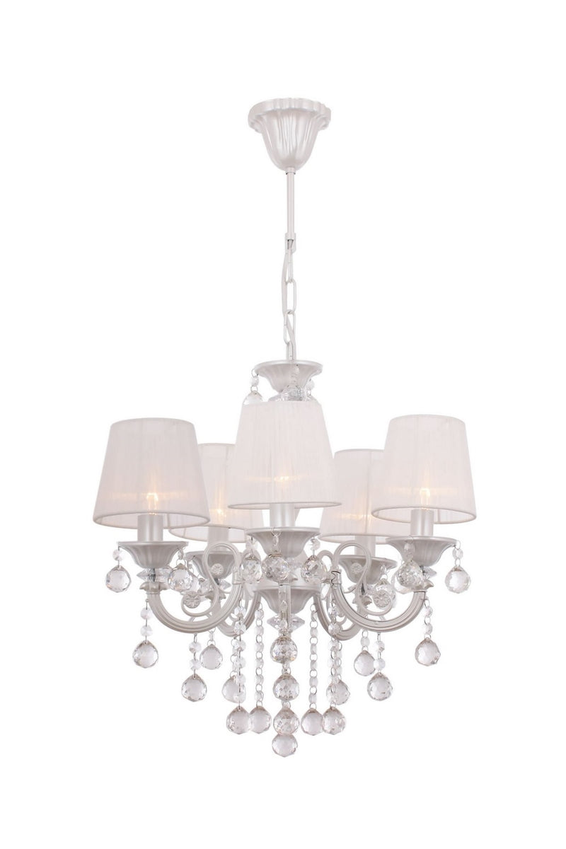 Lustra stil clasic, din metal, culoare alb