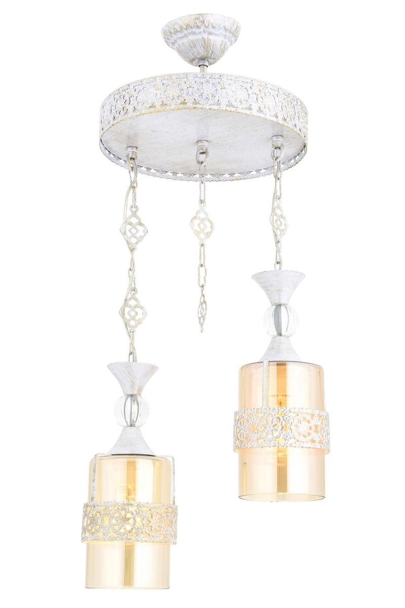 Lustra stil modern, din metal, culoare alb