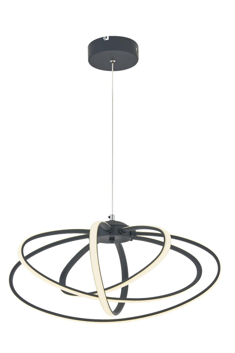 Lustră Avonni AV-4357-4GR, vopsea antracit, Ø51 cm, 1xLed, metal și plexiglas, design vintage elegant