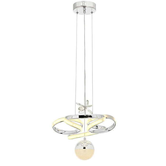 Lustră Avonni AV-5281-1K, finisaj cromat, Ø35 cm, 1xLed, metal și sticlă, design vintage elegant