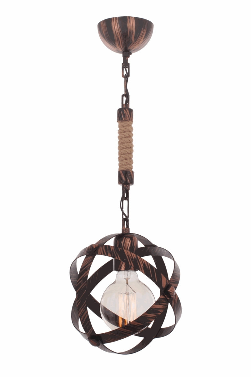 Lustra stil modern, din metal, culoare cupru patina