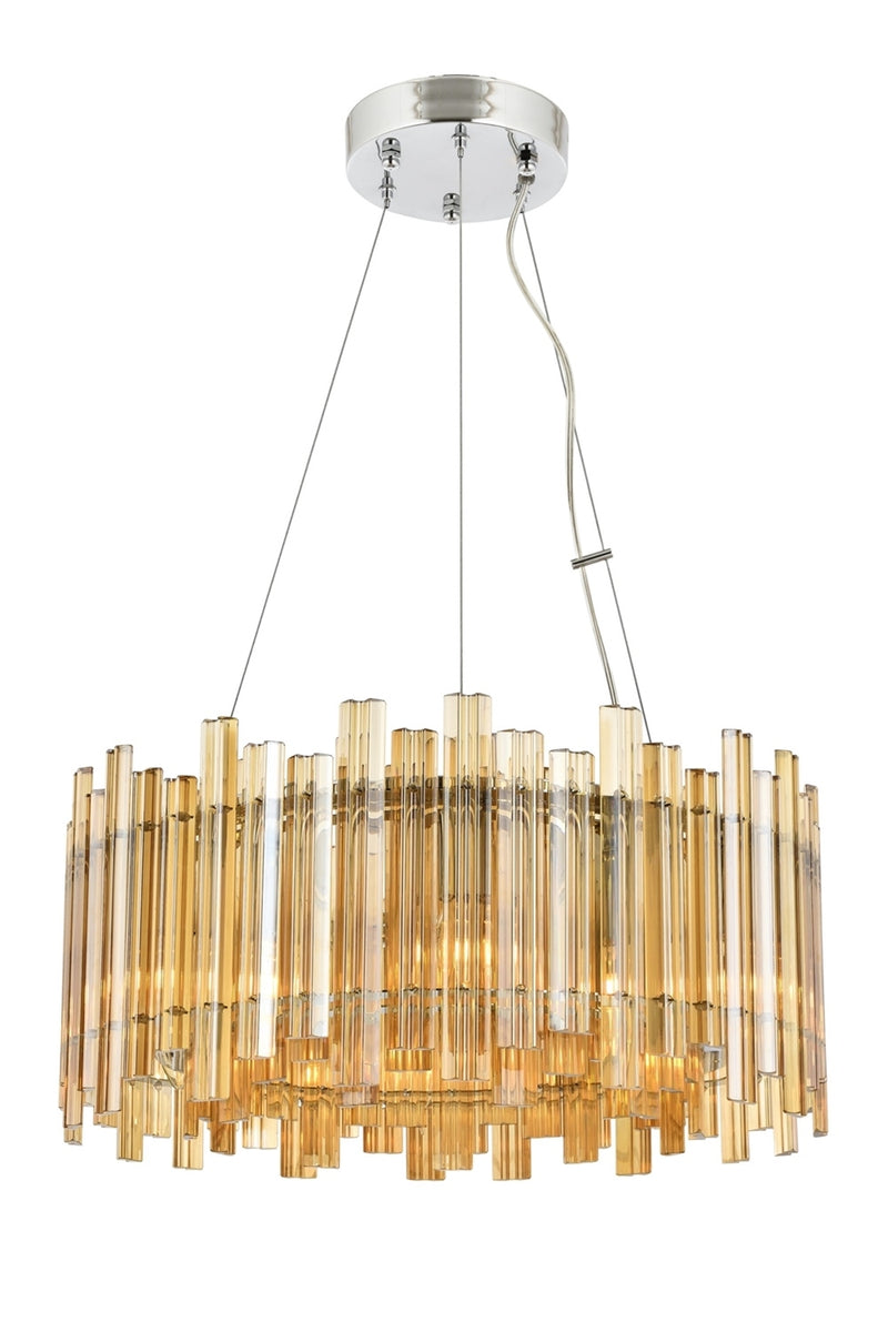 Lustra stil modern, din metal, culoare crom