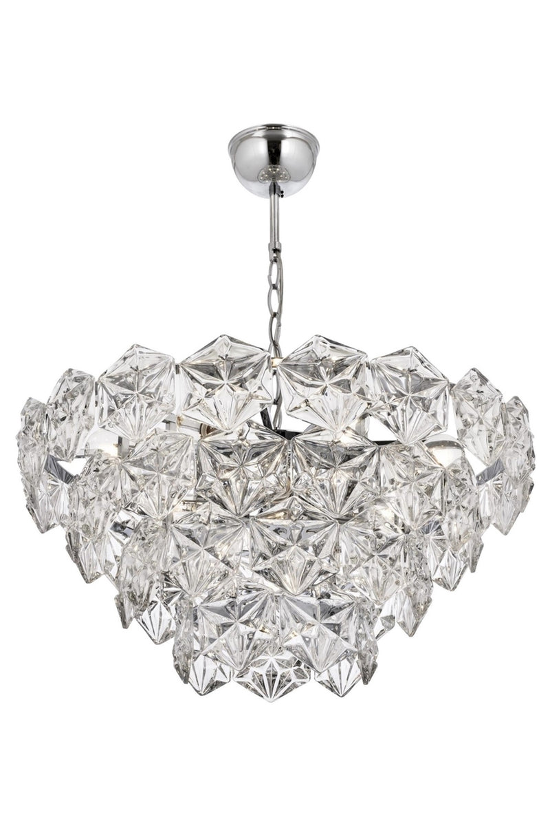 Lustra stil modern, din metal, culoare crom