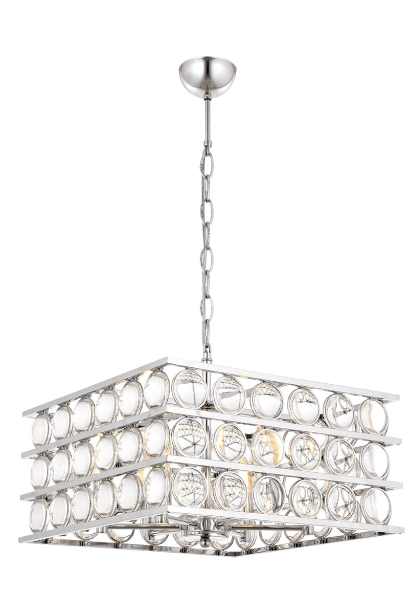 Lustra stil modern, din metal, culoare crom