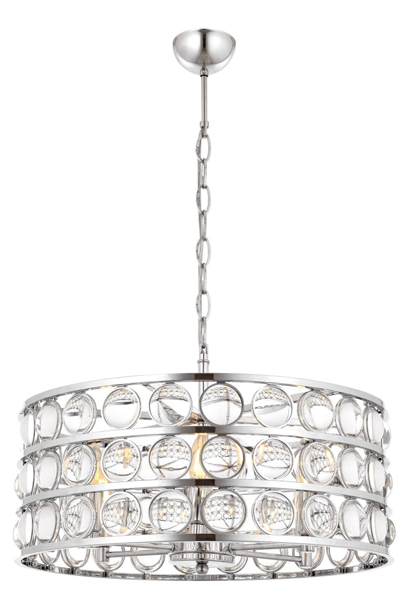 Lustra stil modern, din metal, culoare crom