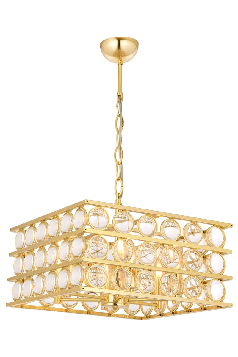Lustra stil modern, din metal, culoare galben