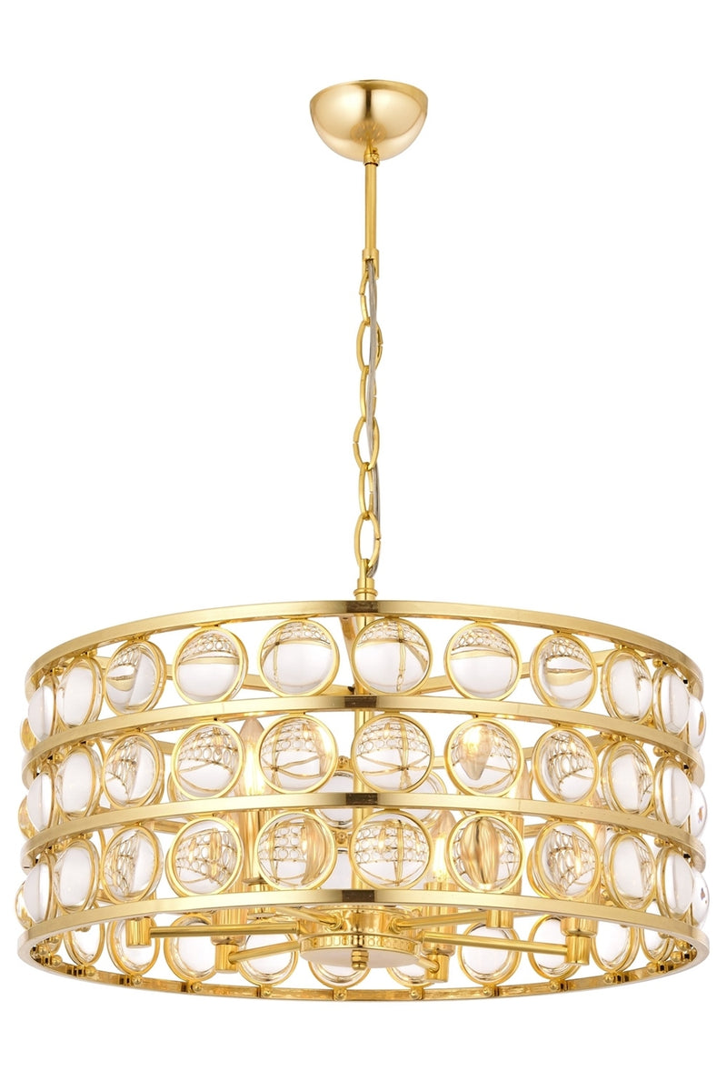 Lustra stil modern, din metal, culoare galben