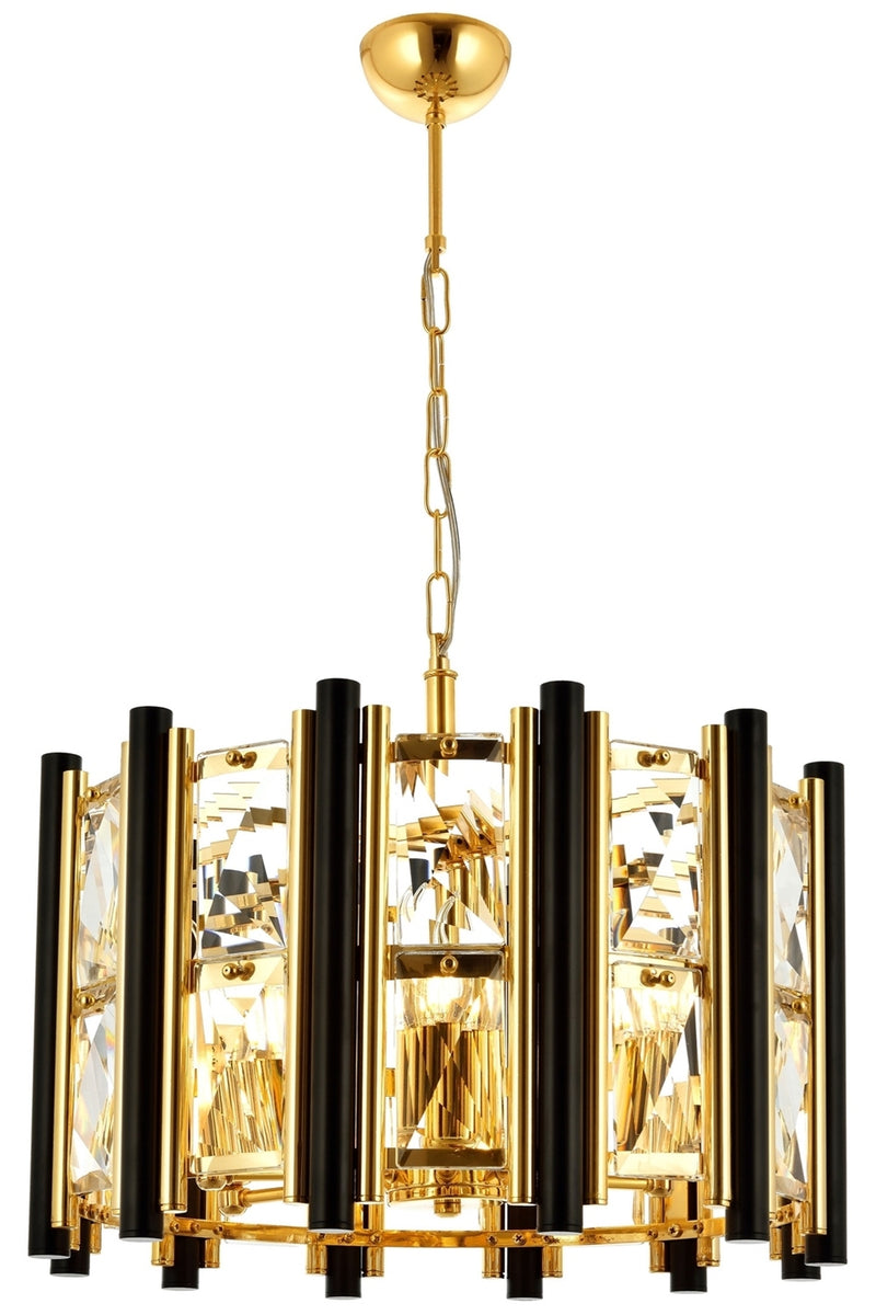 Lustra stil modern, din metal, culoare galben/negru