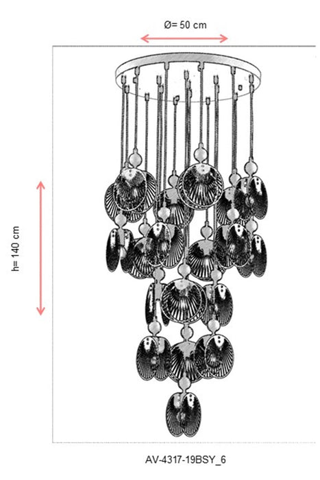 Lustra moderna Avonni 4317, Auriu, E27, AV-4317-S30X85