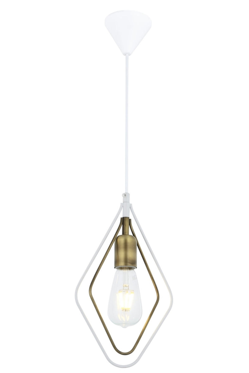 Lustra stil modern, din metal, culoare alb/antiq