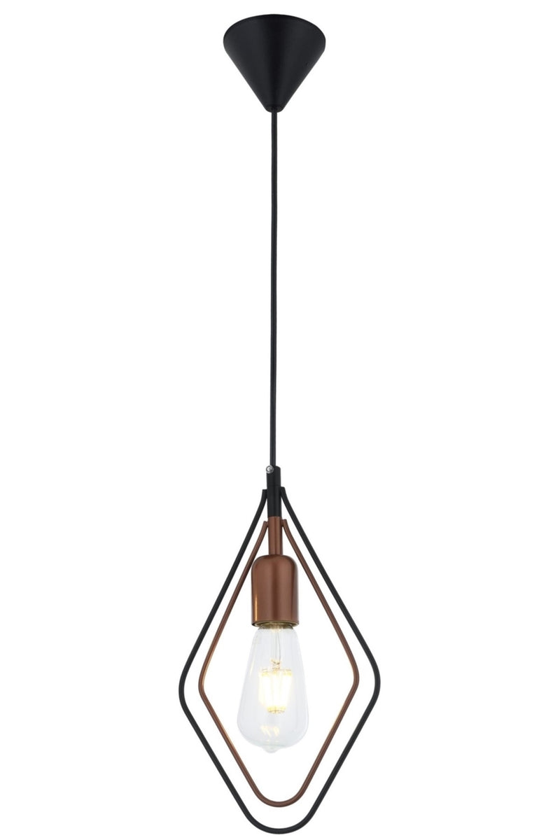 Lustra stil modern, din metal, culoare cupru/negru